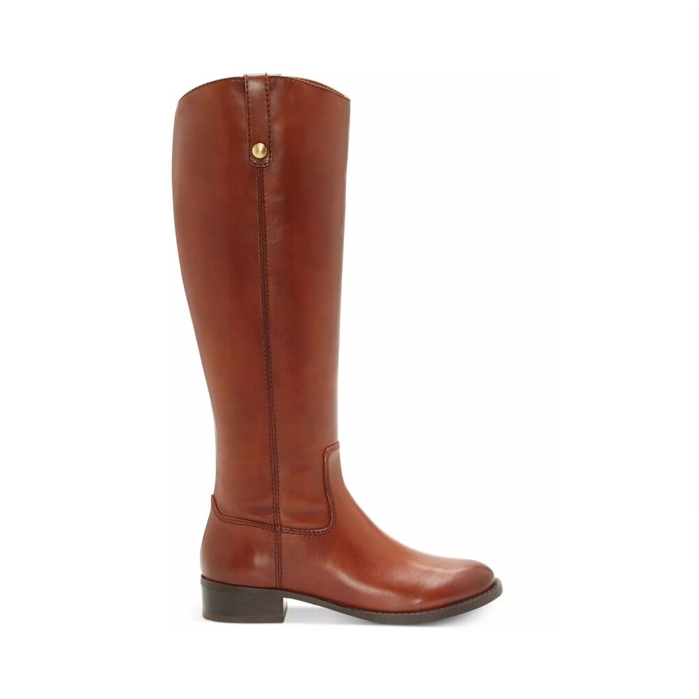 INC Womens 9.5 M WC Cognac Brown Fawne Zip Up Knee High Riding Boots NIB OZ1